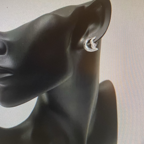 Tiffany&Co. Elsa  Peretti 💯 Authentic Sterling Silver Crescent Moon Earrings - Picture 8 of 9